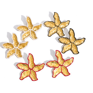 1 Paire De Boucles D'Oreilles Puces Sophistiquées En Acier Inoxydable Doré, Imperméables, À Motif Floral. h5 Image6