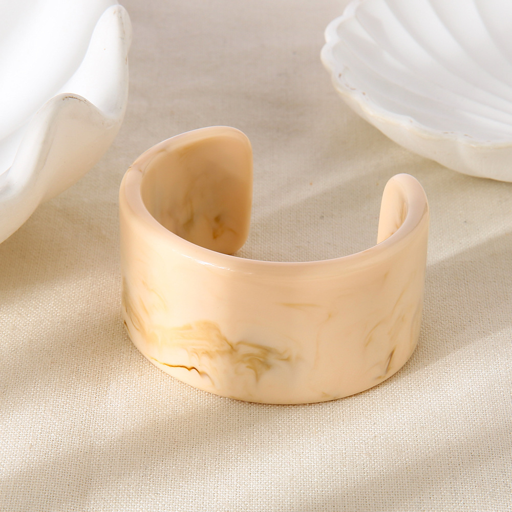 Bracelet Manchette Simple En Résine Dégradé De Couleurs Pour Femme, 1 Pièce Image4