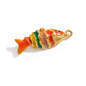 Pendentif Simple En Acier Inoxydable Étanche, Motif Fleur, Tortue Et Poisson, À Faire Soi-Même (1 Pièce) h5 Image4