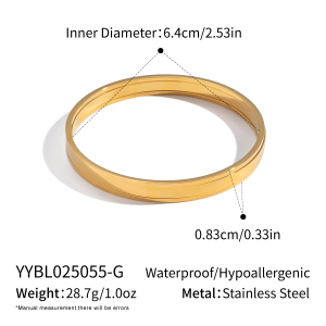 Bracelet Jonc Étanche En Acier Inoxydable, Couleur Unie, 1 Pièce h5 