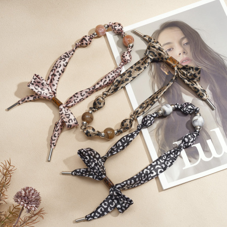 Collier foulard en tissu imprimé léopard rétro 1 pièce