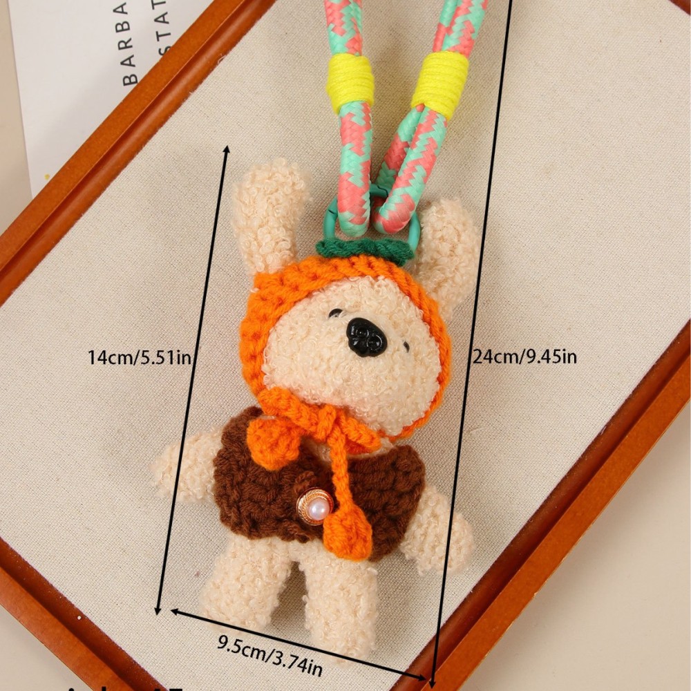 1 Pièce Adorable Poupée Ours En Peluche Avec Cordes Colorées Breloques Pour Sac À Main Pour Femme h5Image5
