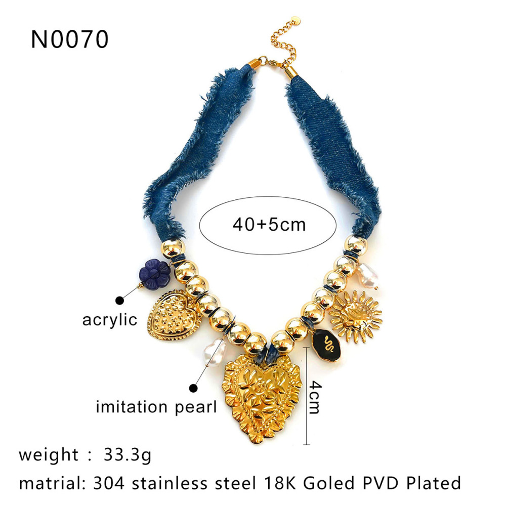 Collier Pendentif Coeur Couleur Or 1 Pièce Image2