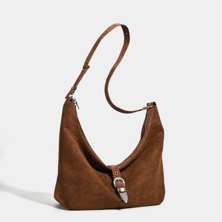 Sac à bandoulière en imitation daim pour femme, série simple, décontracté, couleur unie