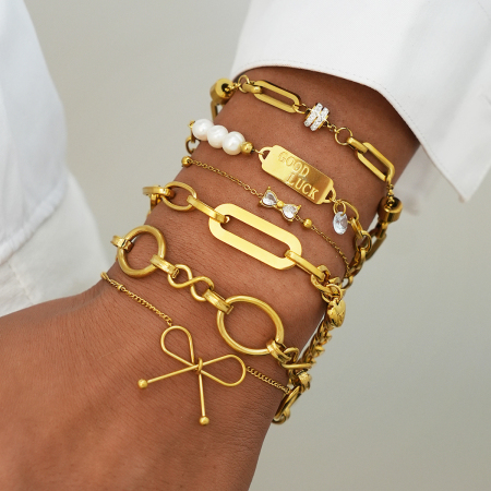 Bracelet chaîne étanche en acier inoxydable pour femme, forme irrégulière, à porter au quotidien (1 pièce).