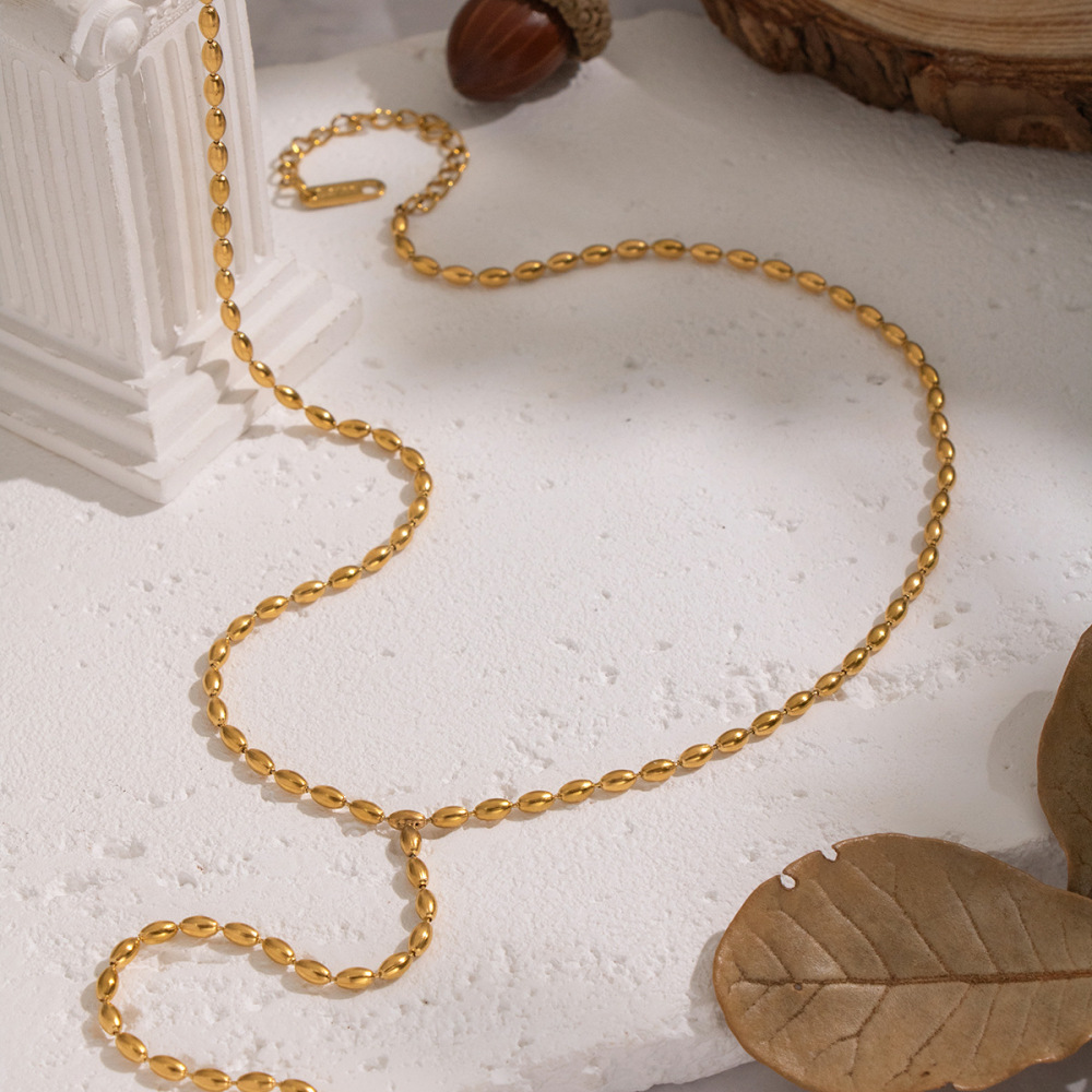 Collier Pendentif En Perles À Pompon En Forme De Y, 1 Pièce Image3