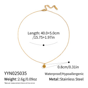 Collier Pendentif En Acier Inoxydable Doré, Étanche, Avec Pendentif En Forme De Fleur Douce h5