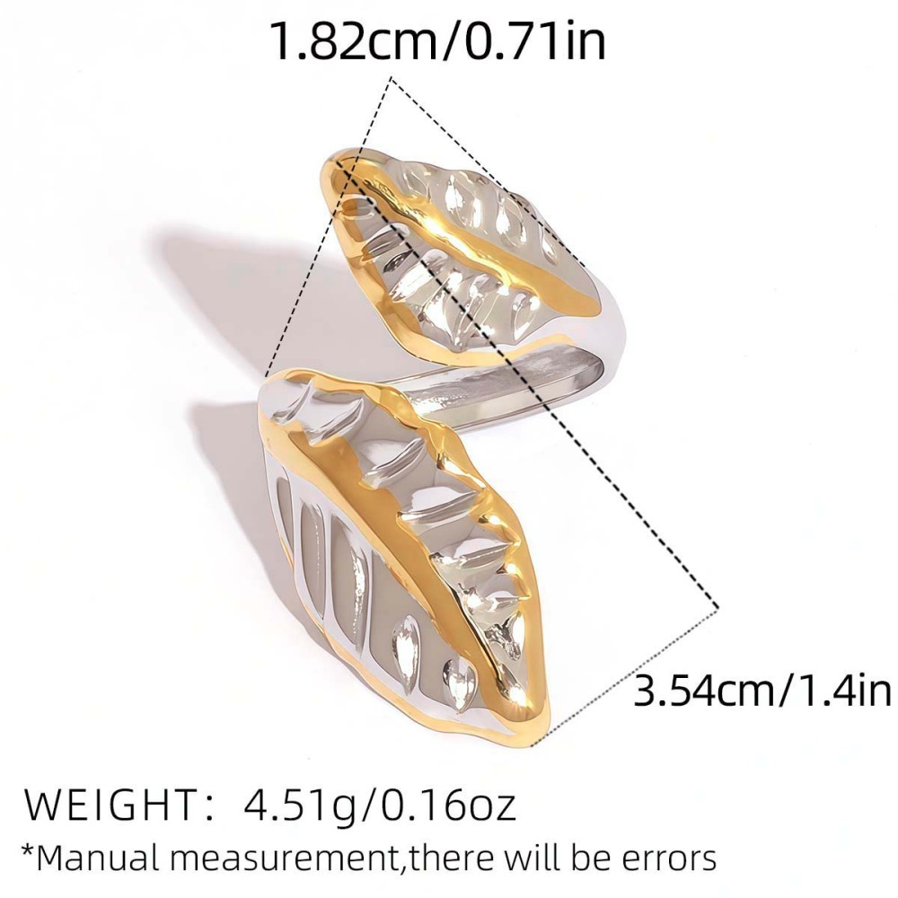 Bague Femme En Acier Inoxydable Doré, Motif Floral, Étanche. Image2