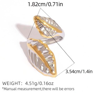 Bague Femme En Acier Inoxydable Doré, Motif Floral, Étanche. h5 Image2