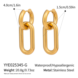 1 Paire De Boucles D'Oreilles Créoles Rondes En Acier Inoxydable Étanche Couleur Or h5