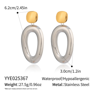 1 Paire De Boucles D'Oreilles Pendantes Rondes En Acier Inoxydable Étanche, De Couleurs Assorties h5 