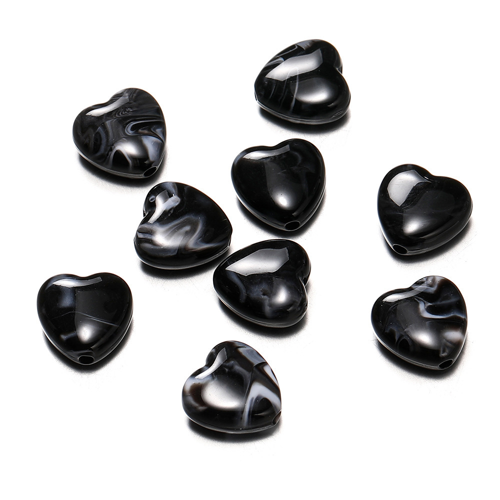 1 Sachet De Perles Acryliques En Forme De Cœur À Faire Soi-Même