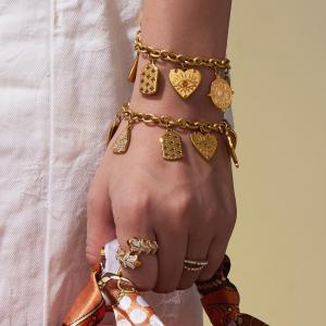 Ensembles De Bijoux Pour Femmes En Acier Inoxydable Imperméable À Motif Géométrique Et Zircon Doré h5 Image3