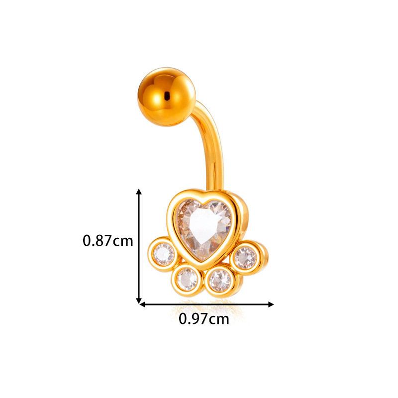 Piercing De Nombril Délicat En Forme De Papillon, Couleur Cuivre Et Or, Zircon Image2