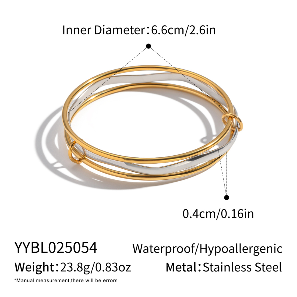 Bracelets Ronds En Acier Inoxydable Étanches De Couleurs Assorties