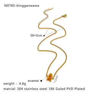Collier Pendentif De Noël En Acier Inoxydable Étanche Couleur Or (1 Pièce) h5 Image2