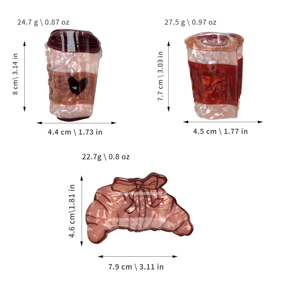 1 Pièce De Pince À Cheveux Sweet Cut Croissant Coffee Cup Pour Femmes h5Image4