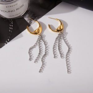 Boucles D'Oreilles Pendantes Minimalistes À Pompons, En Acier Inoxydable Étanche, Couleur Or Et Argent, Pour Femme (1 Paire). h5 Image5