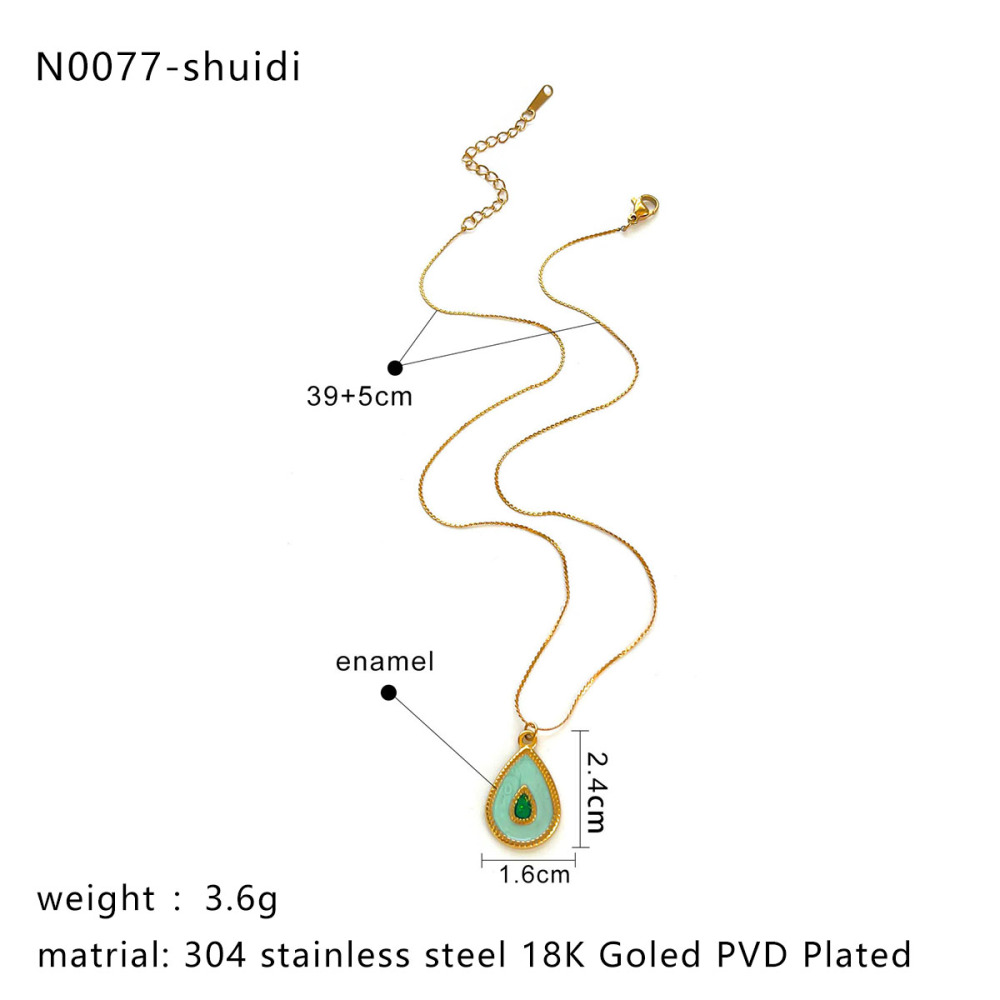 Collier Pendentif Papillon En Acier Inoxydable Émaillé, Étanche, Couleur Or Image2