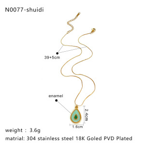 Collier Pendentif Papillon En Acier Inoxydable Émaillé, Étanche, Couleur Or h5 Image2