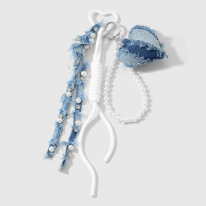 1 Pièce De Breloque De Sac En Jean Avec Nœud En Forme De Cœur h5 