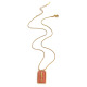 Collier étiquette rose et orange 