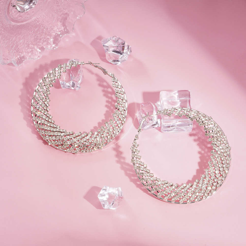 1 Paire De Boucles D'Oreilles Rondes En Alliage, Collection Festive Image3