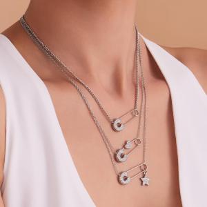 Colliers Pendentifs Pour Femmes Avec Trombone Quotidien En Acier Inoxydable Étanche Couleur Or h5 Image2