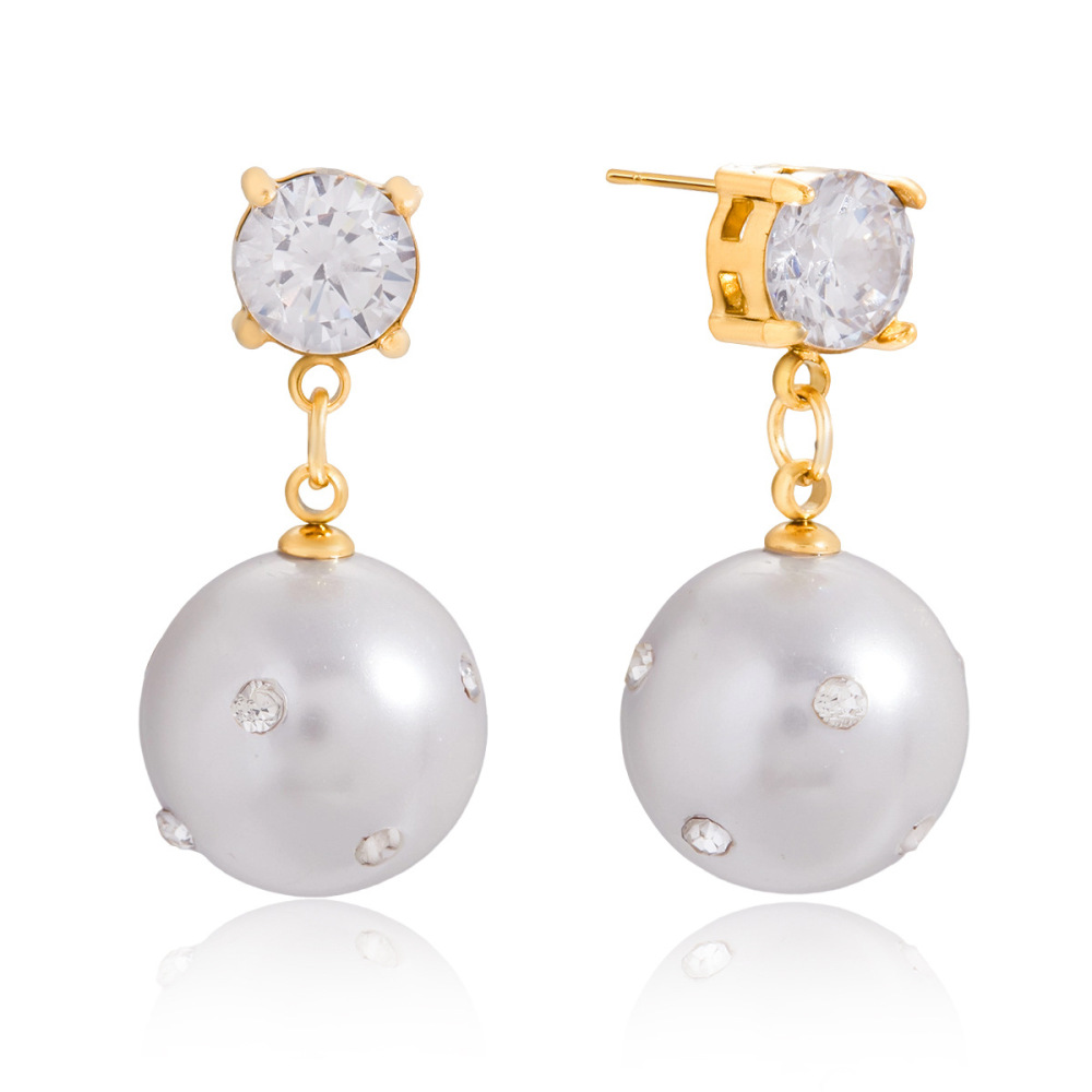 1 Paire De Boucles D'Oreilles Pendantes Élégantes Pour Femme, En Acier Inoxydable Doré, Étanches. 