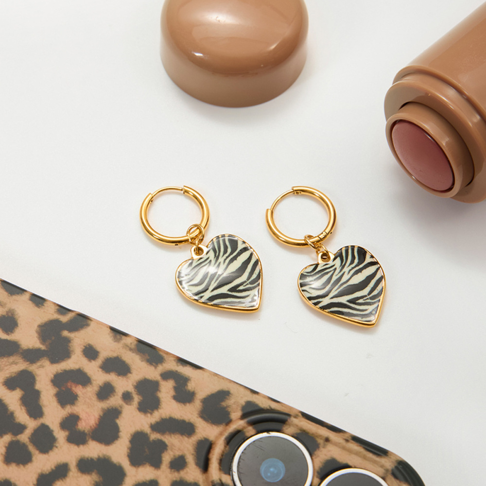 Ensembles De Bijoux Pour Femmes En Acier Inoxydable Doré, Étanches, À Rayures Zébrées. Image6