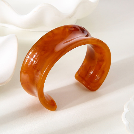 1 bracelet manchette décontracté en résine pour femme, dégradé de couleurs 2