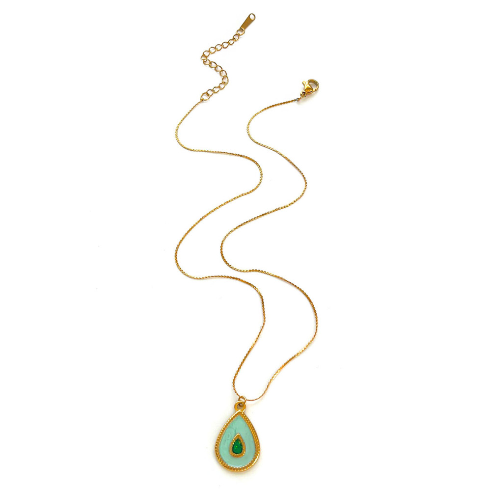 Collier Pendentif Papillon En Acier Inoxydable Émaillé, Étanche, Couleur Or 