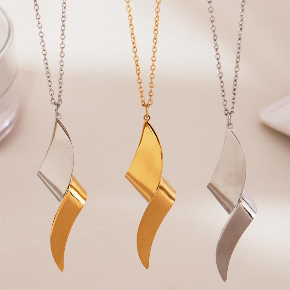 Ensembles De Bijoux Pour Femmes En Acier Inoxydable Imperméable, Couleurs Or Et Argent, Au Style Minimaliste Image3