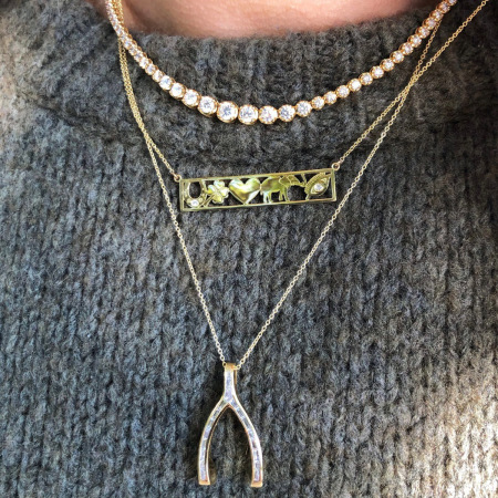 Collier pendentif femme en acier inoxydable doré, forme irrégulière classique, étanche, avec zircon.