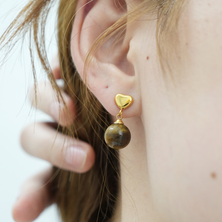 1 paire de boucles d'oreilles puces rétro rondes en acier inoxydable étanche couleur or pour femme