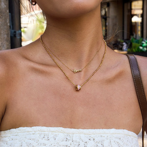 Collier Pendentif Femme En Acier Inoxydable Doré, Orné D'Un Zircon, Orné D'Un Cercle Classique Exquis (1 Pièce) h5 Image5
