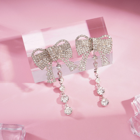 Boucles d'oreilles festives en alliage avec nœud papillon (1 paire)