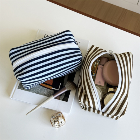 Trousse de maquillage simple et décontractée en polyester pour femme, 1 pièce