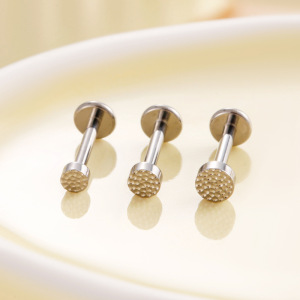 Boucles D'Oreilles Percées Simples En Alliage De Titane Doré Pour Femme, 1 Pièce h5 Image4