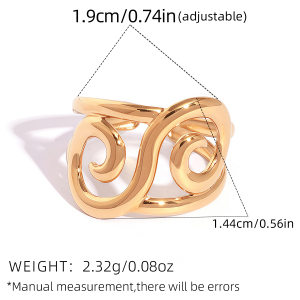 Bague Femme Simple, Décontractée, De Forme Irrégulière, Symbole De L'Infini, En Acier Inoxydable Étanche Couleur Or. h5 Image2