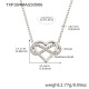 TXP384-Collier cœur couleur acier avec 8 zircons 41+5 cm Image3