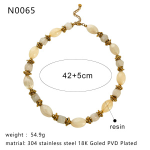 Collier Rétro En Perles De Résine, 1 Pièce h5 Image2