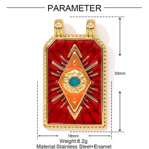 Pendentif De Luxe Pour Femme, En Acier Inoxydable Étanche, Couleur Or, Avec Motif Tarot (1 Pièce) h5 Image2