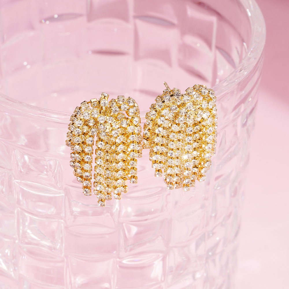1 Paire De Boucles D'Oreilles Festives À Pompons Et Fleurs En Cuivre h5Image3
