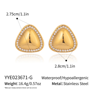 1 Paire De Boucles D'Oreilles À Clous Triangulaires En Acier Inoxydable Étanches h5 