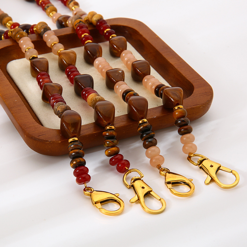 Collier De Perles Rétro Classique En Acrylique Couleur Or Pour Femme, 1 Pièce Image2