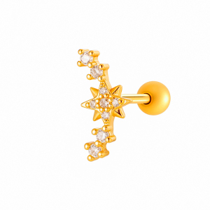 Boucles D'Oreilles Percées Délicates En Forme De Fleur, Couleur Cuivre Et Or, Zircone, Pour Femme, 1 Pièce h5 Image7