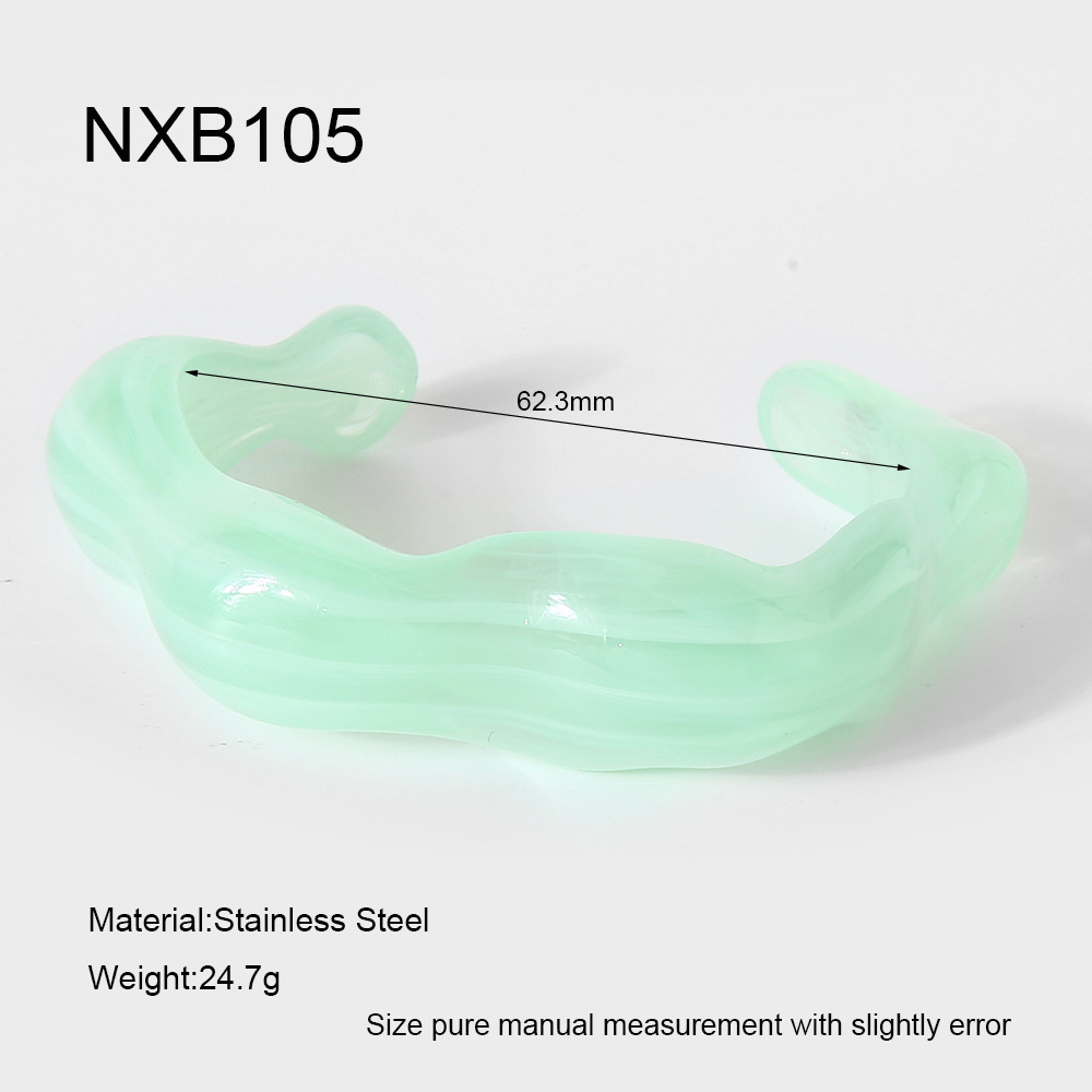 1 Bracelet Manchette Simple Et Élégant En Résine De Forme Irrégulière Pour Femme
