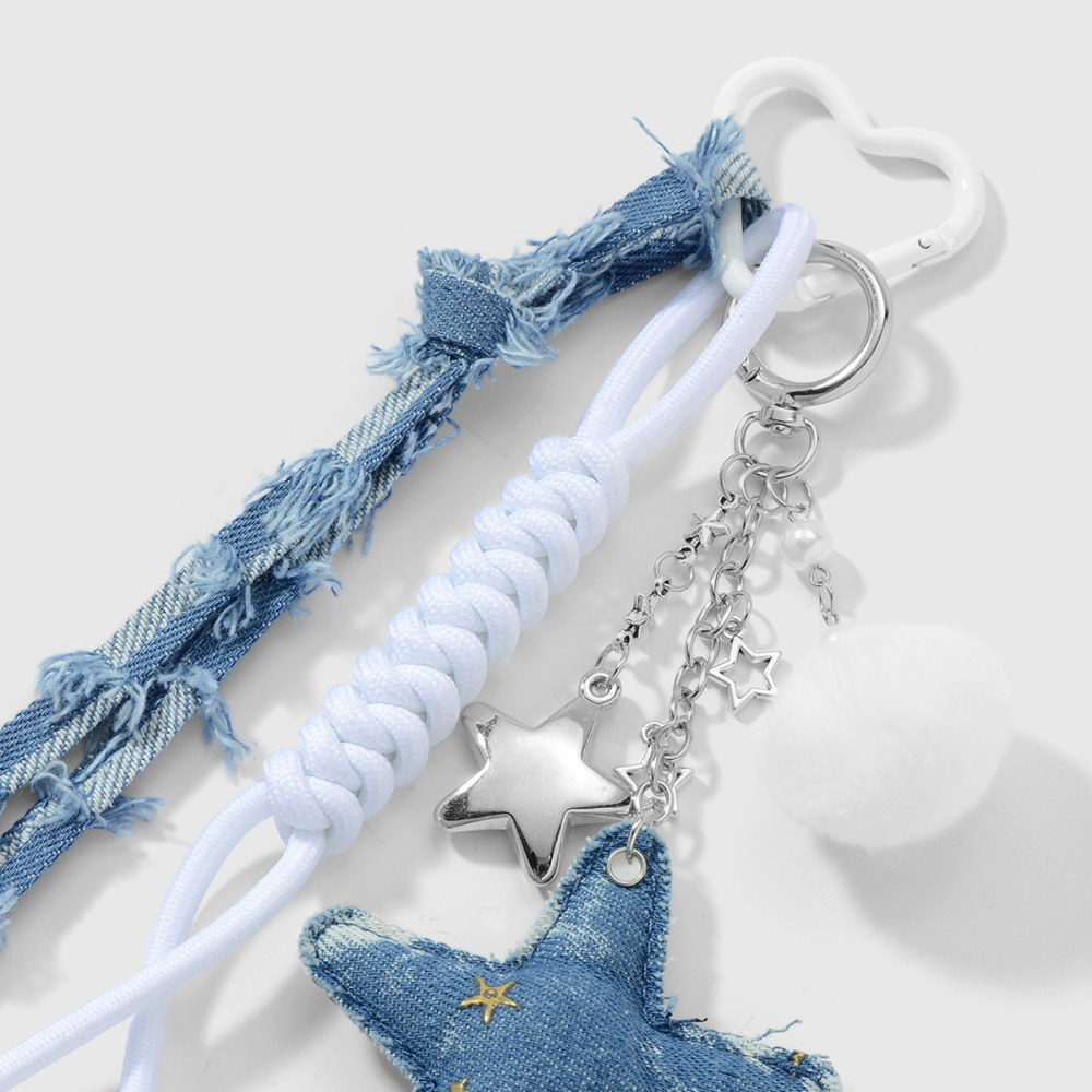 Porte-Clés Étoile En Denim (1 Pièce) h5Image4