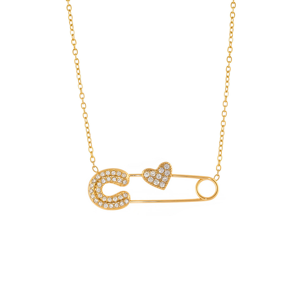 Colliers Pendentifs Pour Femmes Avec Trombone Quotidien En Acier Inoxydable Étanche Couleur Or Image7